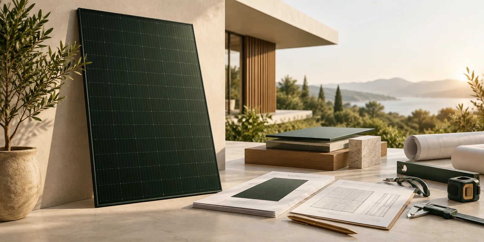 Concept illustration for HISEER 4N all-black photovoltaic modules.