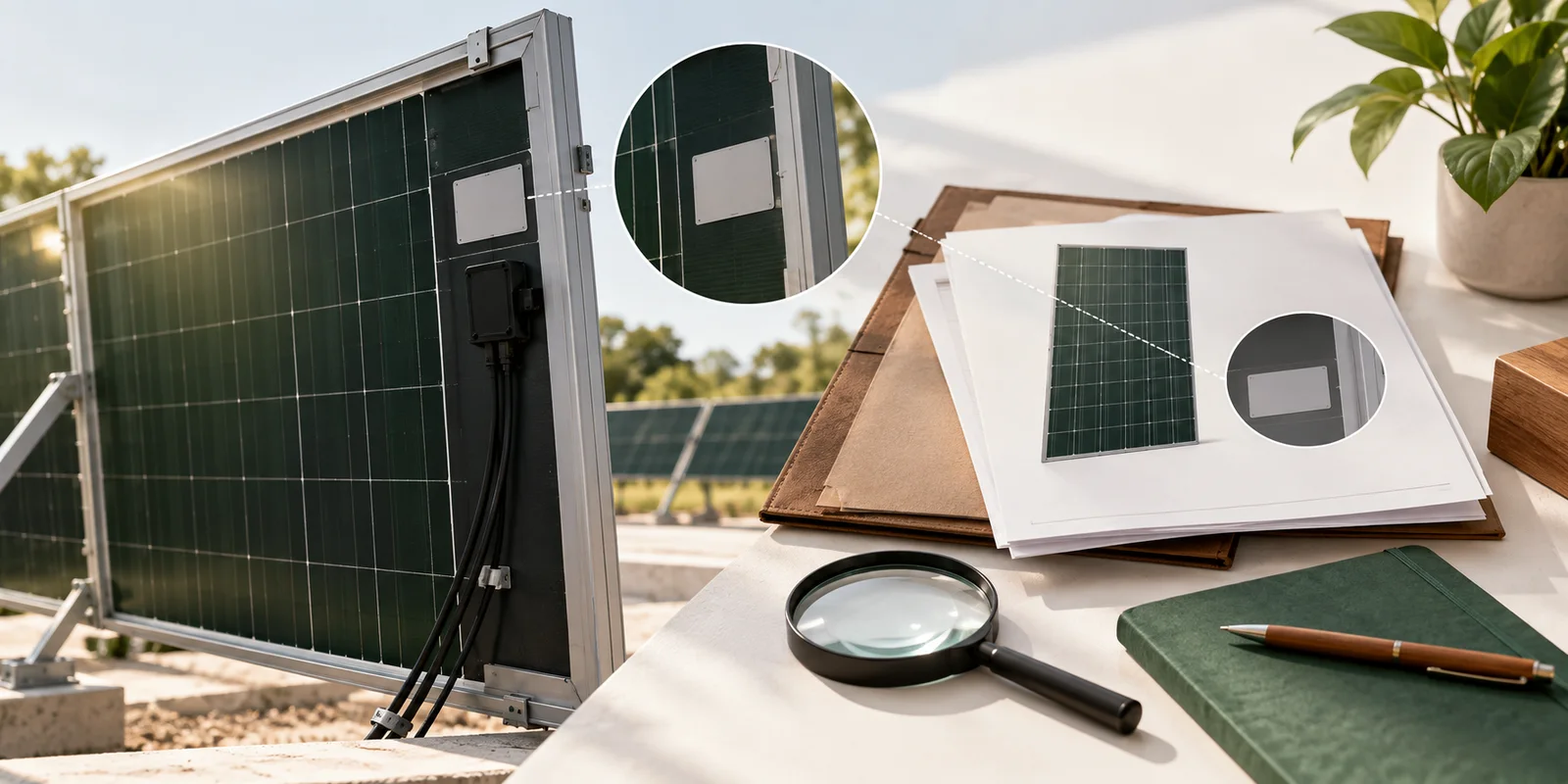 Concept illustration for What should be checked on a photovoltaic module nameplate and serial label?