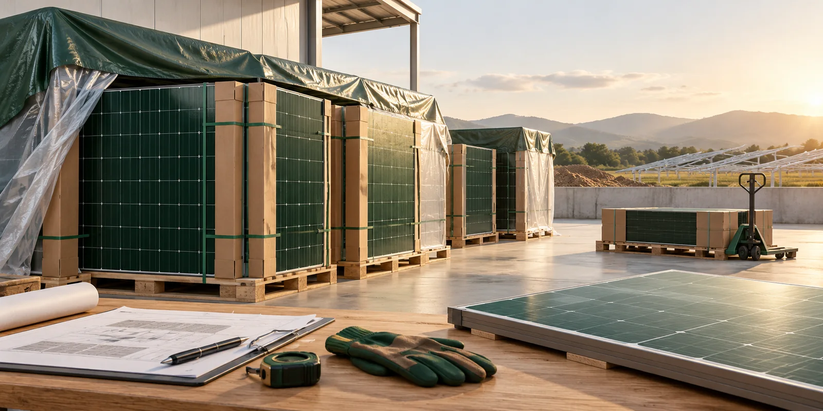 Concept illustration for How should photovoltaic modules be stored before installation?